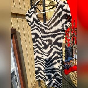 White tiger strip sexy dress